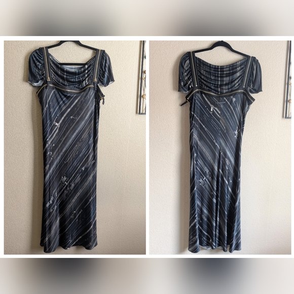 Jean Paul Gaultier Dresses & Skirts - Jean Paul Gaultier 90s  Zippered Midi Dress 🩵💙🩵